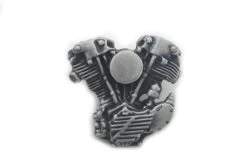 V-Twin Knucklehead Lapel Pin - Silver Patina