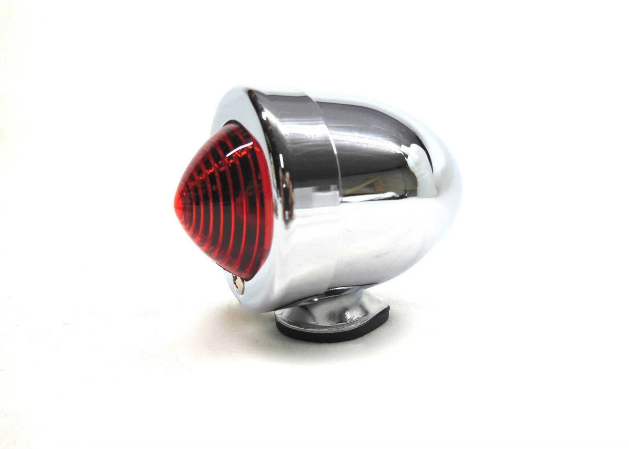 V-Twin Bullet Tail Light Marker Light - Chrome With Red Lens 3 V-Twin Bullet Tail Light Marker Light - Chrome With Red Lens