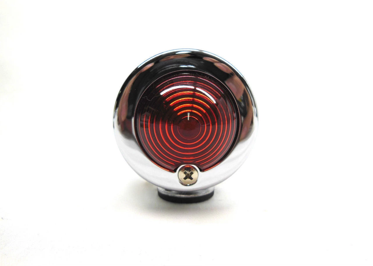 V-Twin Bullet Tail Light Marker Light - Chrome With Red Lens 5 V-Twin Bullet Tail Light Marker Light - Chrome With Red Lens - Image 3