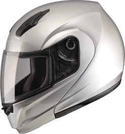 GMAX - MD04 Modular Motorcycle Helmet - Metallic Silver