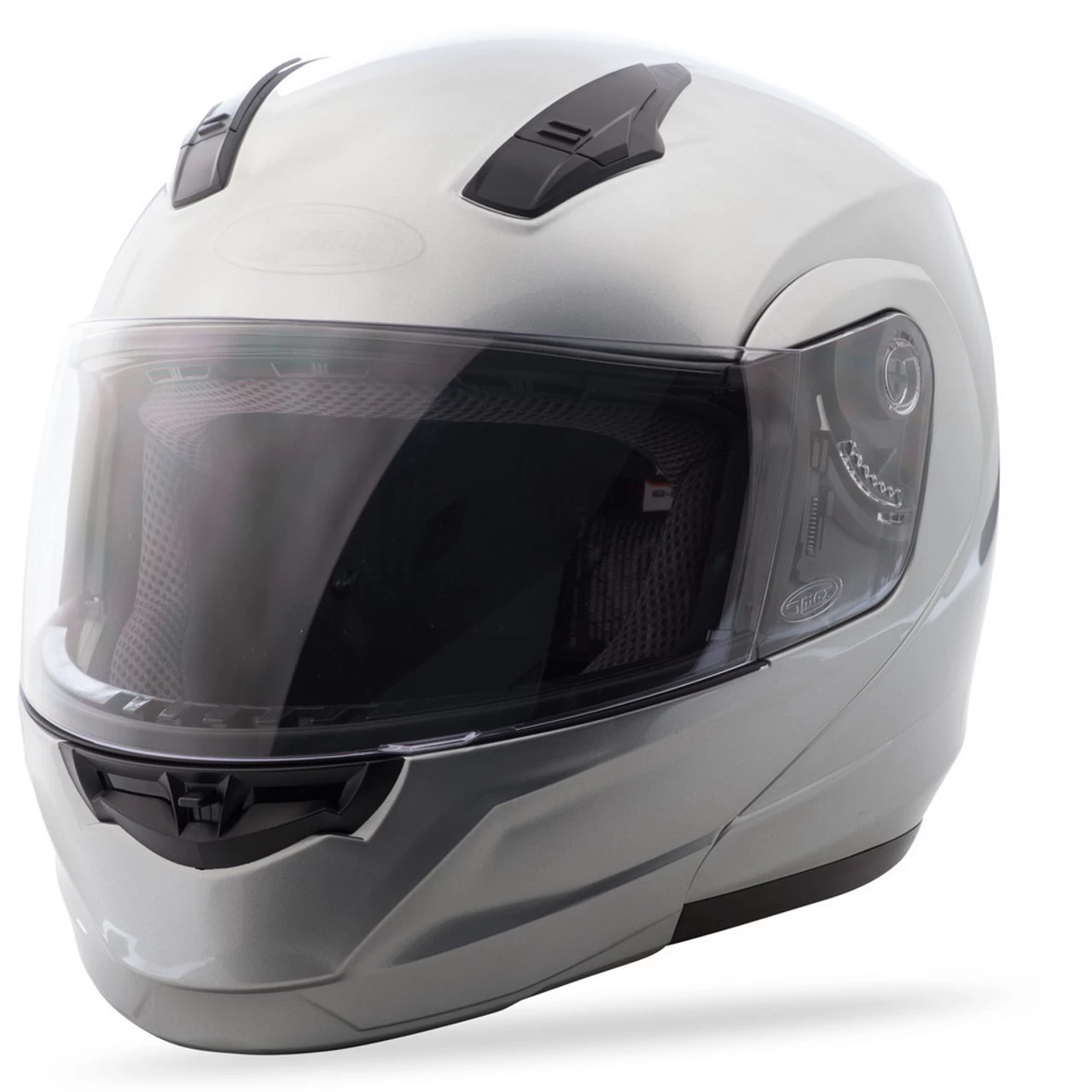 GMAX - MD04 Modular Motorcycle Helmet - Metallic Silver 4 GMAX - MD04 Modular Motorcycle Helmet - Metallic Silver - Image 2