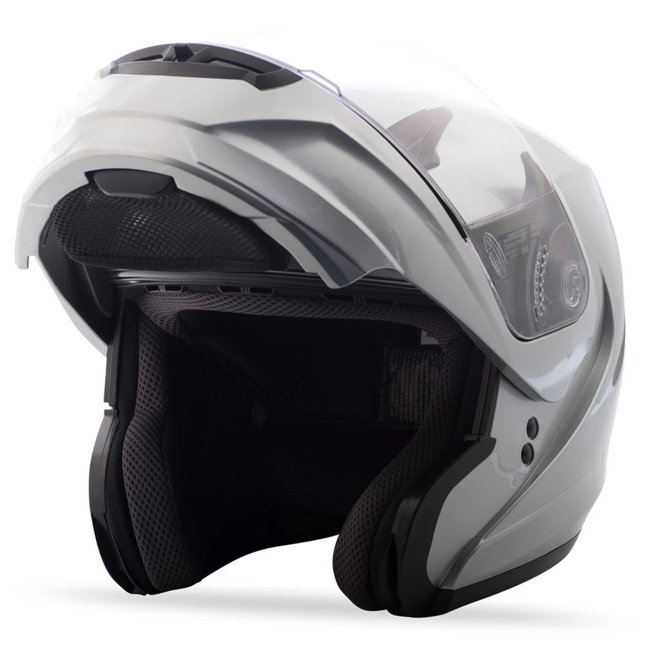 GMAX - MD04 Modular Motorcycle Helmet - Metallic Silver 5 GMAX - MD04 Modular Motorcycle Helmet - Metallic Silver - Image 3