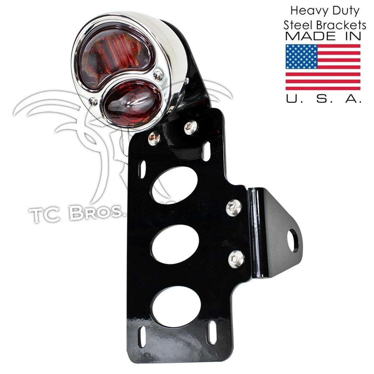 TC Bros Choppers - Stop Model A Tail Light License Plate Bracket 3 TC Bros Choppers - Stop Model A Tail Light License Plate Bracket