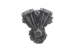 V-Twin Shovelhead Lapel Pin - Silver Patina