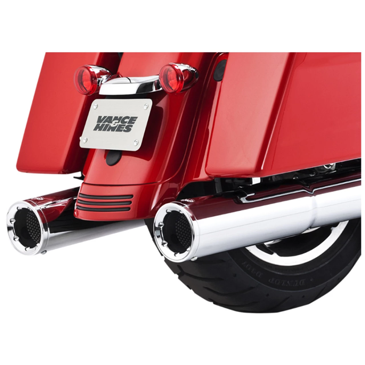 Vance & Hines - 4½" Hi-Output Slip-On Mufflers Fits '17-'22 Touring Models - Chrome 3 Vance & Hines - 4½" Hi-Output Slip-On Mufflers Fits '17-'22 Touring Models - Chrome