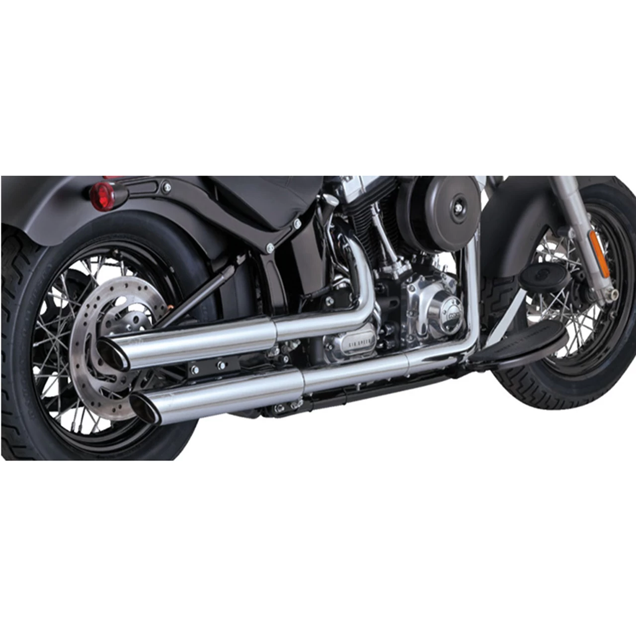 Vance & Hines - 3" Round Twin Slash Slip-On Mufflers Fits '07-'17 Softail Models (Exc. '14-'15 FLSTNSE Models) - Chrome 3 Vance & Hines - 3" Round Twin Slash Slip-On Mufflers Fits '07-'17 Softail Models (Exc. '14-'15 FLSTNSE Models) - Chrome