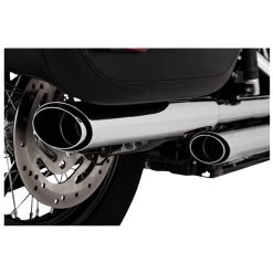 Vance & Hines - 3" Round Twin Slash Slip-On Mufflers Fits '18-'23 M8 Softail Models - Chrome