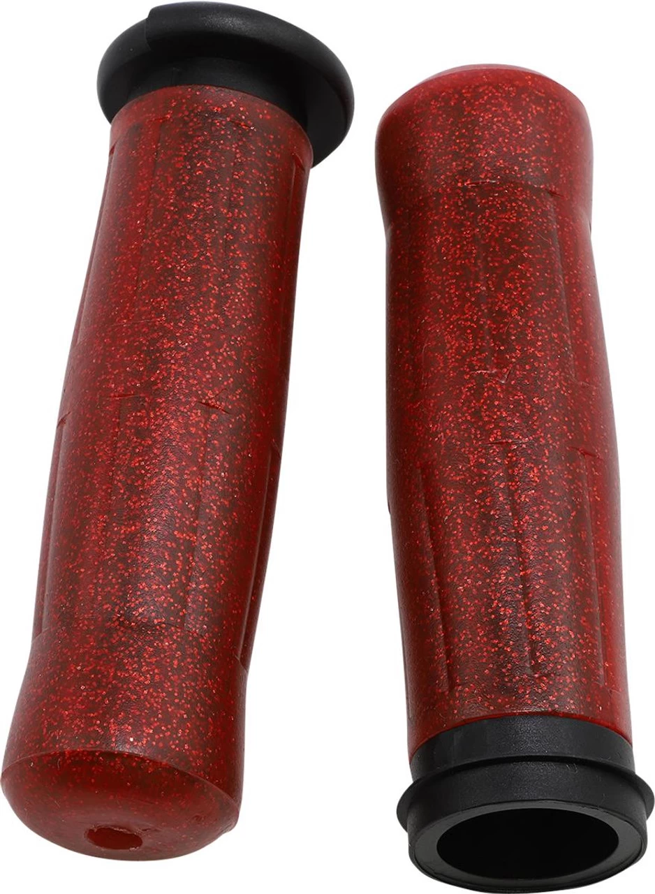 Avon Old School Throttle By Wire Grips 1"- Red Metalflake 3 Avon Old School Throttle By Wire Grips 1"- Red Metalflake