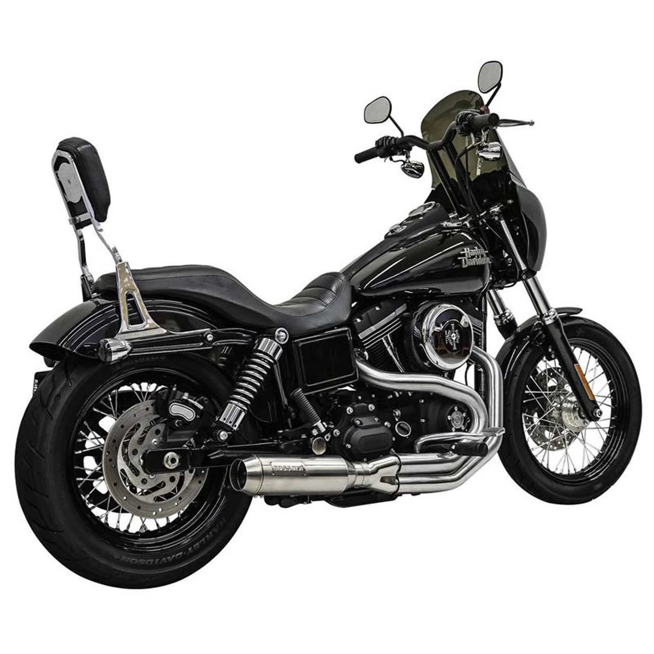 Bassani - Stainless Steel Road Rage III 2-Into-1 Exhaust System W/ Super Bike Muffler Fits '91-'17 Dyna Models 4 Bassani - Stainless Steel Road Rage III 2-Into-1 Exhaust System W/ Super Bike Muffler Fits '91-'17 Dyna Models - Image 2