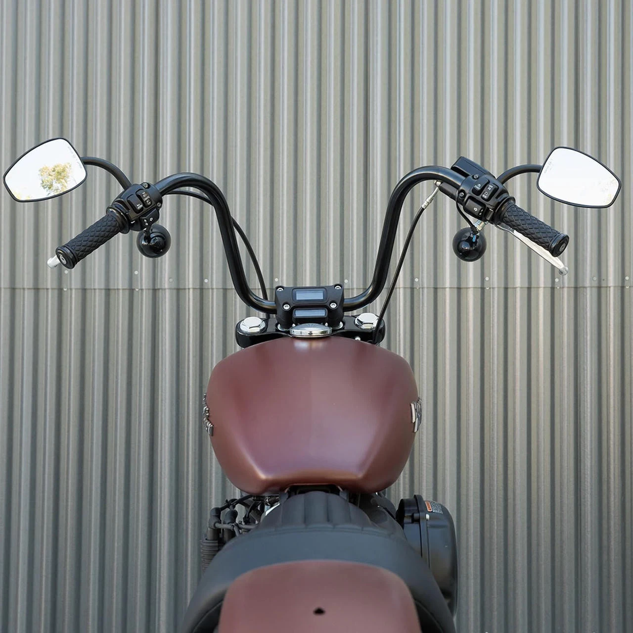 Biltwell - 12" Black 1" Ape Hanger Handlebars W/ TBW Plugs 7 Biltwell - 12" Black 1" Ape Hanger Handlebars W/ TBW Plugs - Image 5