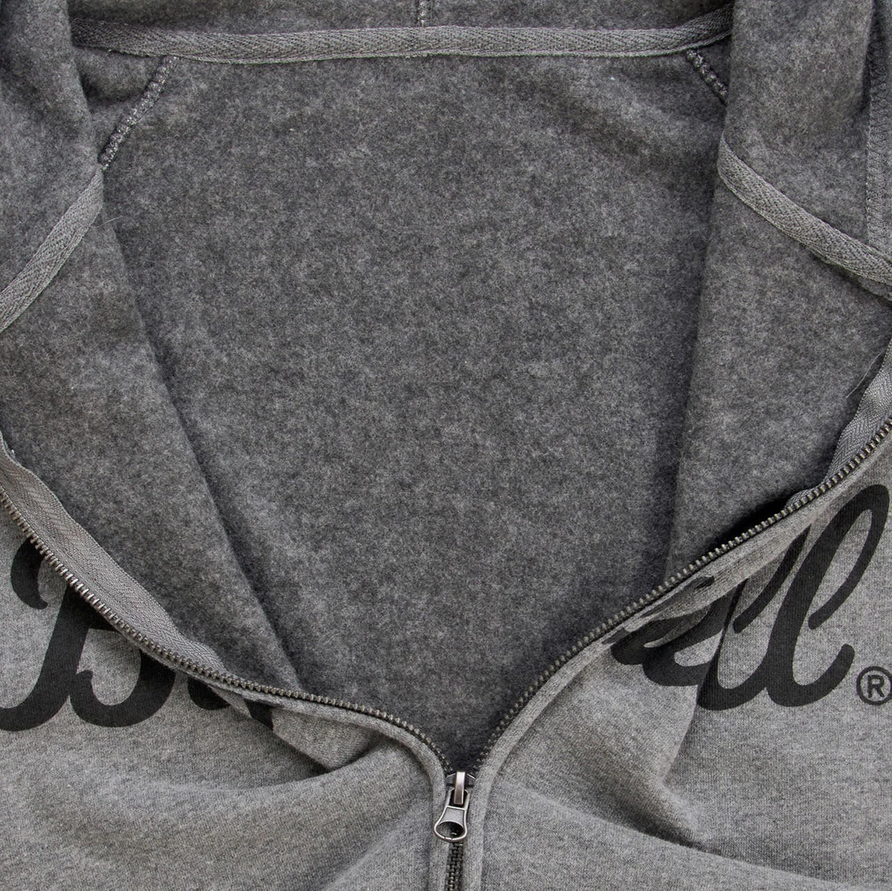 Biltwell - Script Zip-Up Raglan Hoodie - Gray 6 Biltwell - Script Zip-Up Raglan Hoodie - Gray - Image 4