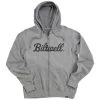 Biltwell - Script Zip-Up Raglan Hoodie - Gray -Bell Helmets Store biltwell script zip up raglan hoodie gray 98265.1690483358