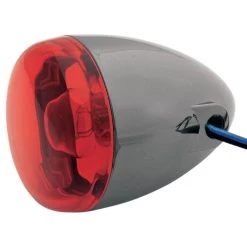 Chris Products - Custom Rear Signal Light Assembly - Black Nickel/Red, Dual-Filament, Hollow Stem Mount