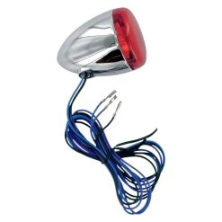 Chris Products - Custom Rear Signal Light Assembly - Chrome/Red, Dual Filament, Hollow Stem Mount