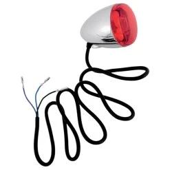 Chris Products - Custom Rear Signal Light Assembly - Chrome/Red, Dual Filament, Stem Mount