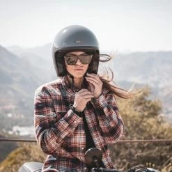 Cortech - The Misfit Women's Protective Riding Flannel - Red/Blue - Large (Open Box) -Bell Helmets Store cortech the misfit womens protective riding flannel redblue large open box 75014.1700942362