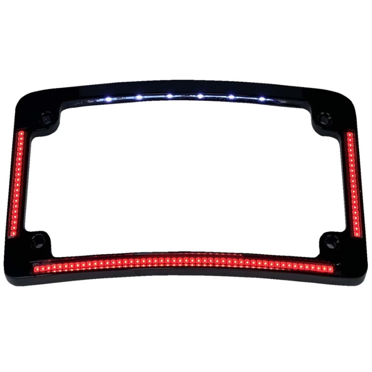 Custom Dynamics - Black Radius License Plate Frame W/ Auxiliary Red/White LEDs And Tag Illumination 3 Custom Dynamics - Black Radius License Plate Frame W/ Auxiliary Red/White LEDs And Tag Illumination