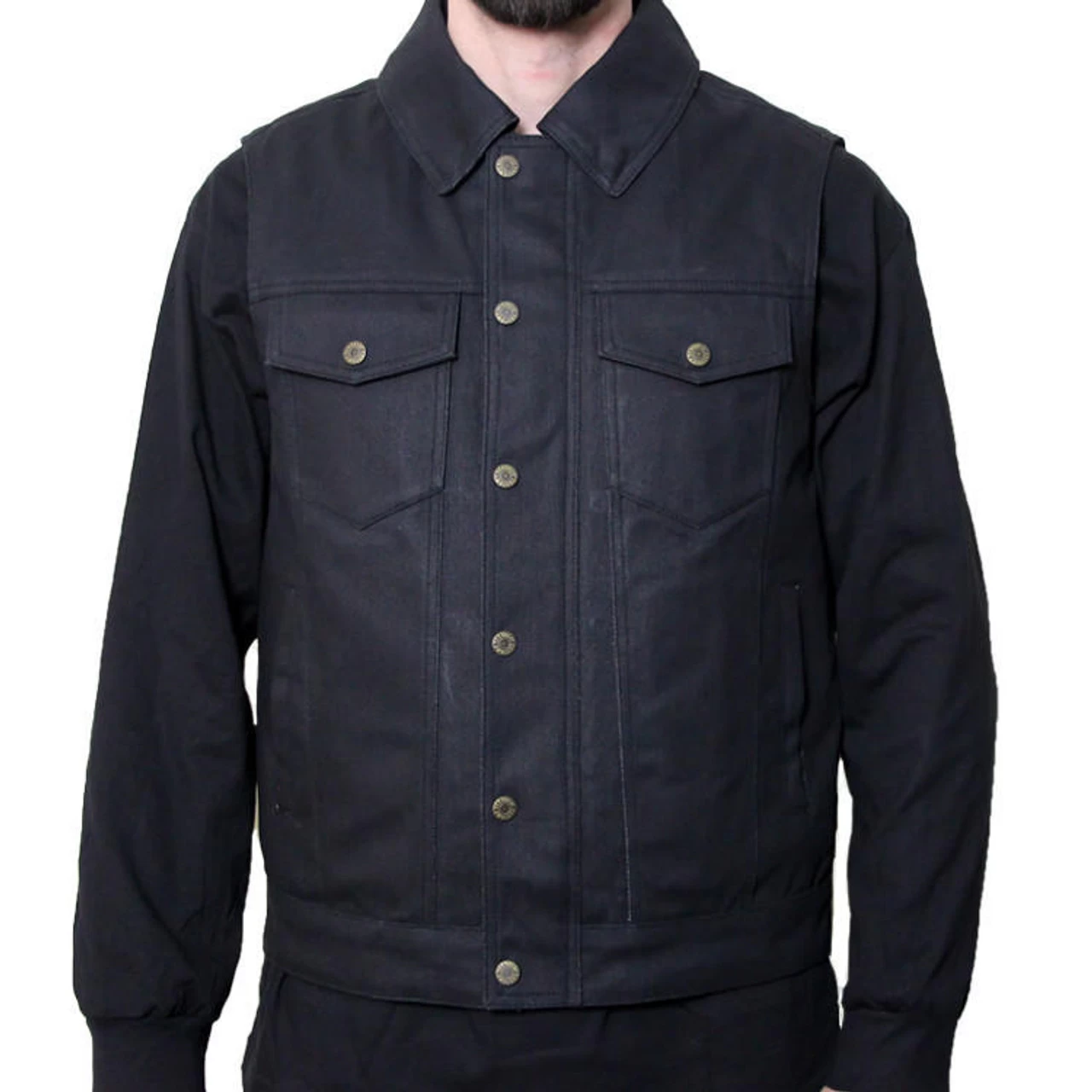 Deadbeat Customs 14 Oz. Signature Denim Vest - Collar 3 Deadbeat Customs 14 Oz. Signature Denim Vest - Collar