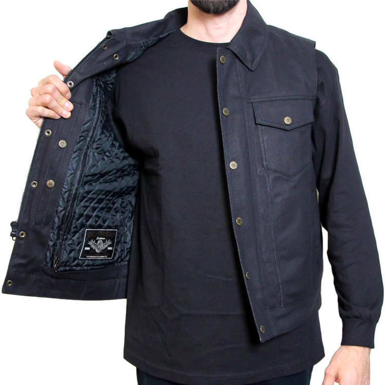 Deadbeat Customs 14 Oz. Signature Denim Vest - Collar 6 Deadbeat Customs 14 Oz. Signature Denim Vest - Collar - Image 4