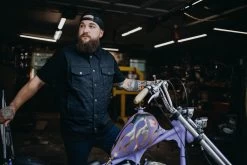 Deadbeat Customs 14 Oz. Signature Denim Vest - Collar 30 Deadbeat Customs 14 Oz. Signature Denim Vest - Collar -Bell Helmets Store deadbeat customs 14 oz signature denim vest collar 83060.1697659083