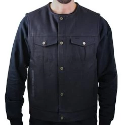 Deadbeat Customs 14 Oz. Signature Denim Vest - Collarless