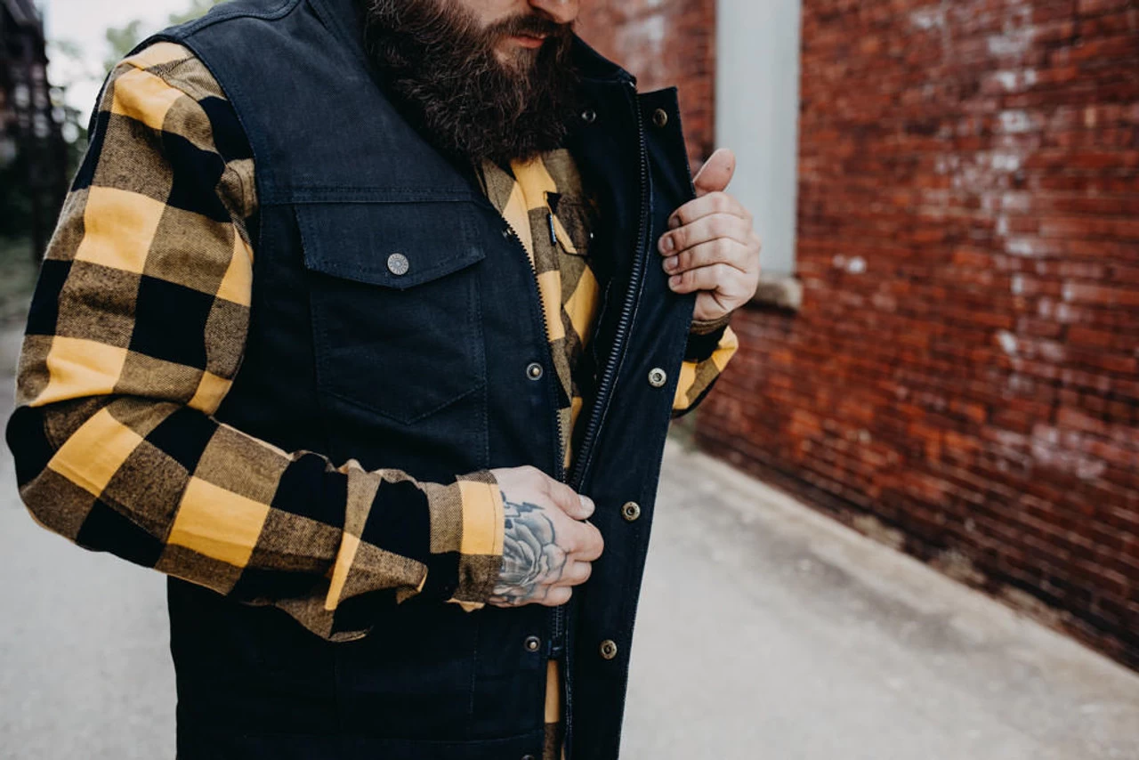 Deadbeat Customs 14 Oz. Signature Denim Vest - Collarless 11 Deadbeat Customs 14 Oz. Signature Denim Vest - Collarless - Image 9