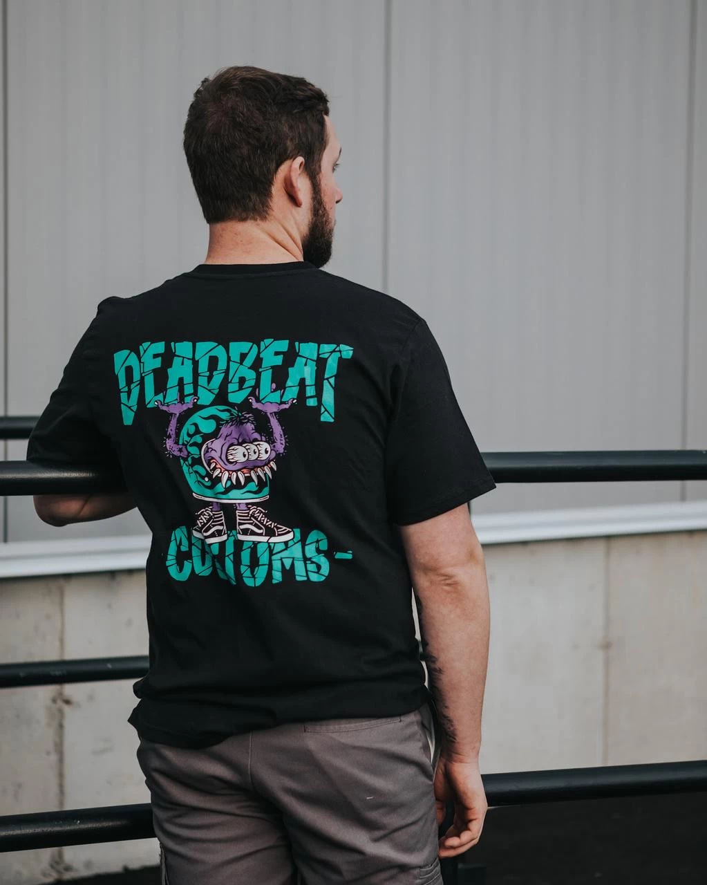 Deadbeat Customs Monster Helmet T-Shirt 7 Deadbeat Customs Monster Helmet T-Shirt - Image 5