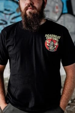 Deadbeat Customs Paranoid T-Shirt - Black -Bell Helmets Store deadbeat customs paranoid t shirt black 16696.1697659145