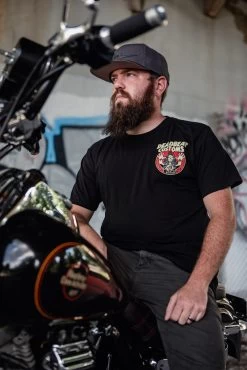 Deadbeat Customs Paranoid T-Shirt - Black -Bell Helmets Store deadbeat customs paranoid t shirt black 65290.1697659145