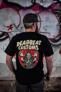 Deadbeat Customs Paranoid T-Shirt - Black -Bell Helmets Store deadbeat customs paranoid t shirt black 89265.1697659145