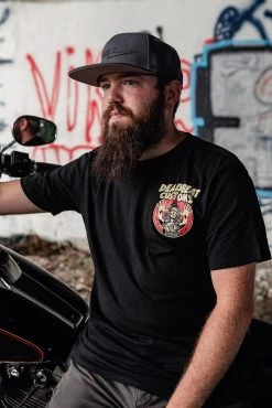 Deadbeat Customs Paranoid T-Shirt - Black -Bell Helmets Store deadbeat customs paranoid t shirt black 90492.1697659145