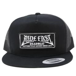 Deadbeat Customs - Ride Fast Snapback Hat W/ Underbrim - Black