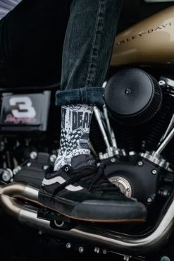 Deadbeat Customs - Ride Fast Socks - Black/White -Bell Helmets Store deadbeat customs ride fast socks blackwhite 62429.1702650714