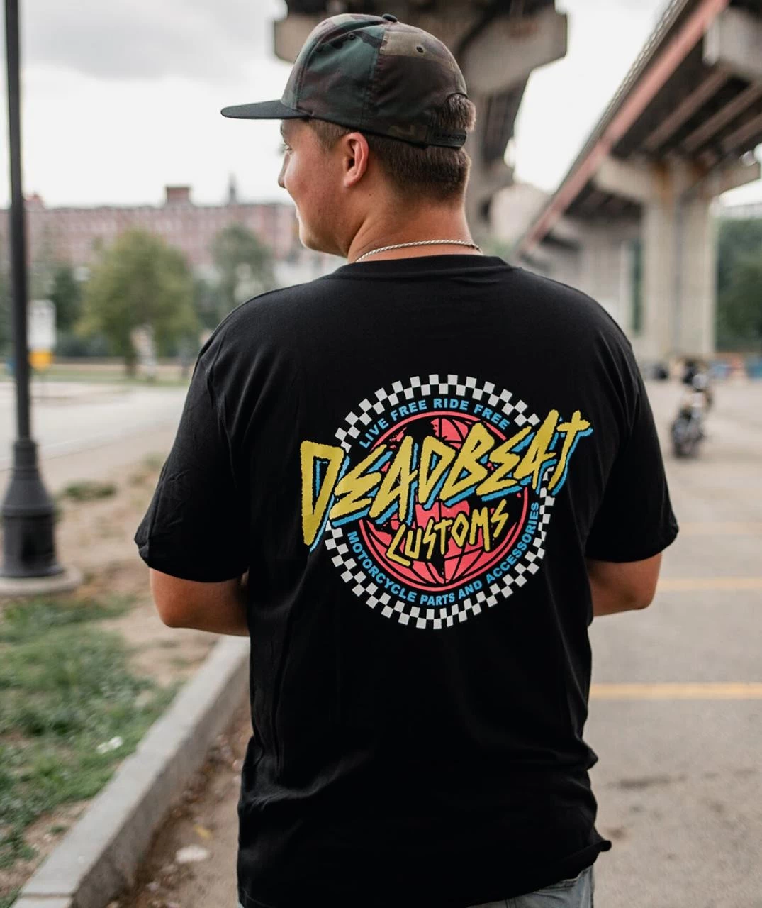 Deadbeat Customs Ride Free 80's Black T-Shirt 5 Deadbeat Customs Ride Free 80's Black T-Shirt - Image 3