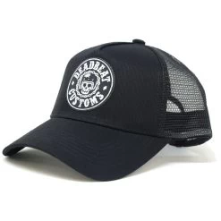 Deadbeat Customs Skull Black Snapback W/ Curved Brim