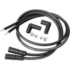 Drag Specialties - 8.8MM Black Spark Plug Wire Set Universal Fit For Twin Cam W/ 180° And 90° Boots