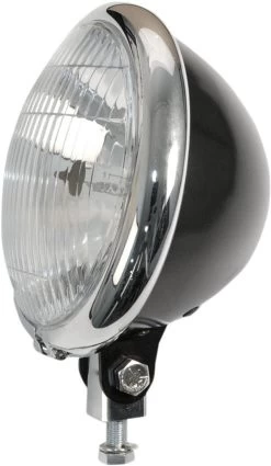 EMGO - 5-3/4" Bates-Style Headlight - Black/Chrome