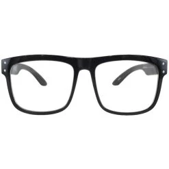 Flight Eyewear Benny V2 Square Riding Sunglasses - Black Frame/ Clear Lens