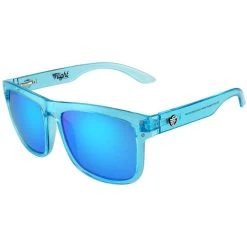 Flight Eyewear Benny V2 Square Sunglasses - Crystal Blue Frames/ Blue Lenses