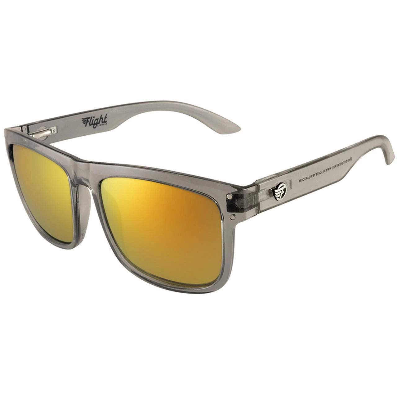 Flight Eyewear Benny V2 Square Sunglasses - Crystal Gray Frames/ Gold Lenses 3 Flight Eyewear Benny V2 Square Sunglasses - Crystal Gray Frames/ Gold Lenses