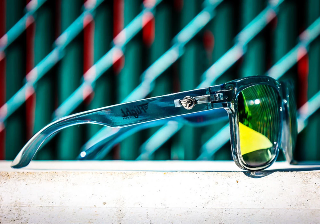 Flight Eyewear Benny V2 Square Sunglasses - Crystal Gray Frames/ Gold Lenses 7 Flight Eyewear Benny V2 Square Sunglasses - Crystal Gray Frames/ Gold Lenses - Image 5