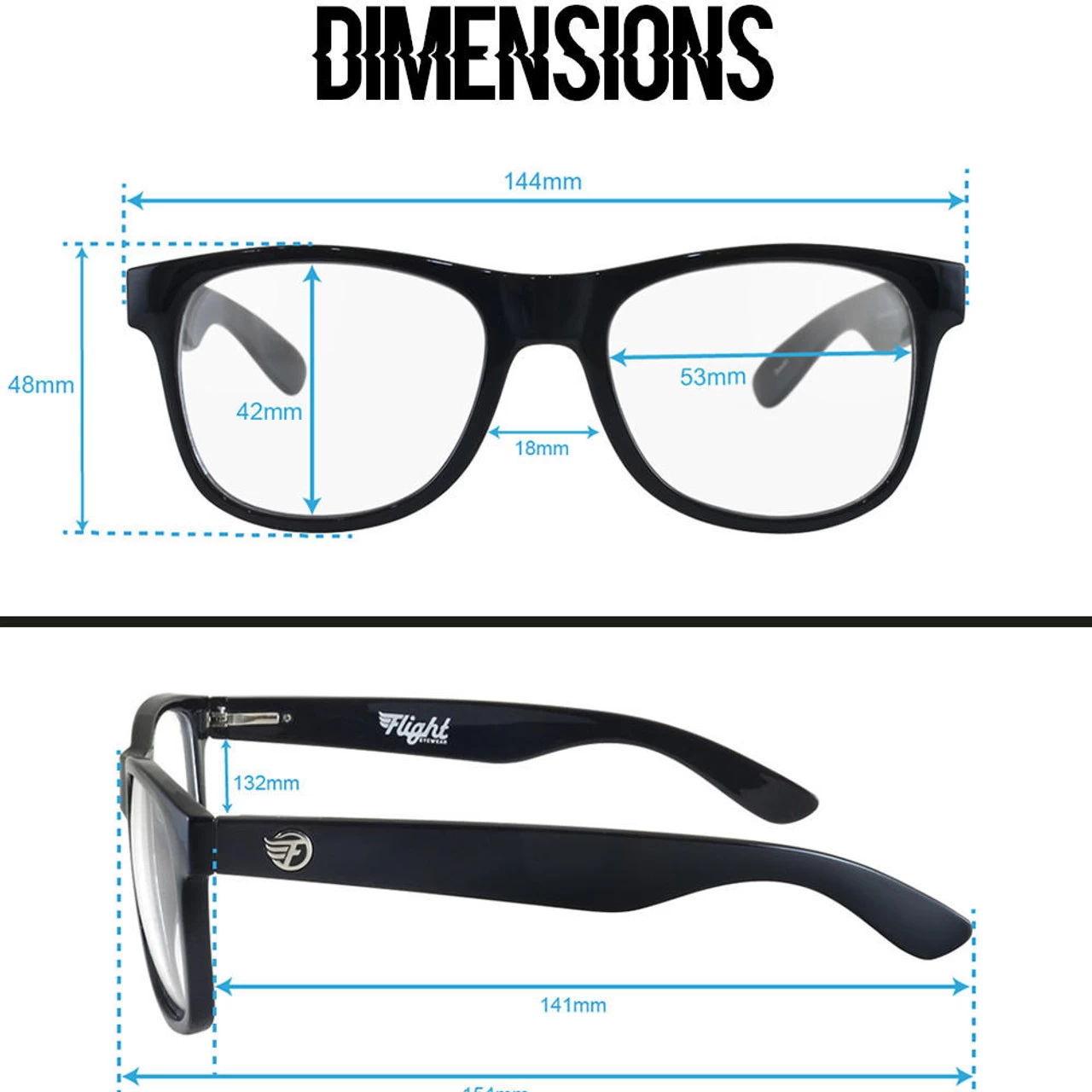 Flight Eyewear Elwood Classic Sunglasses - Black Frames/ Clear Lenses 9 Flight Eyewear Elwood Classic Sunglasses - Black Frames/ Clear Lenses - Image 7