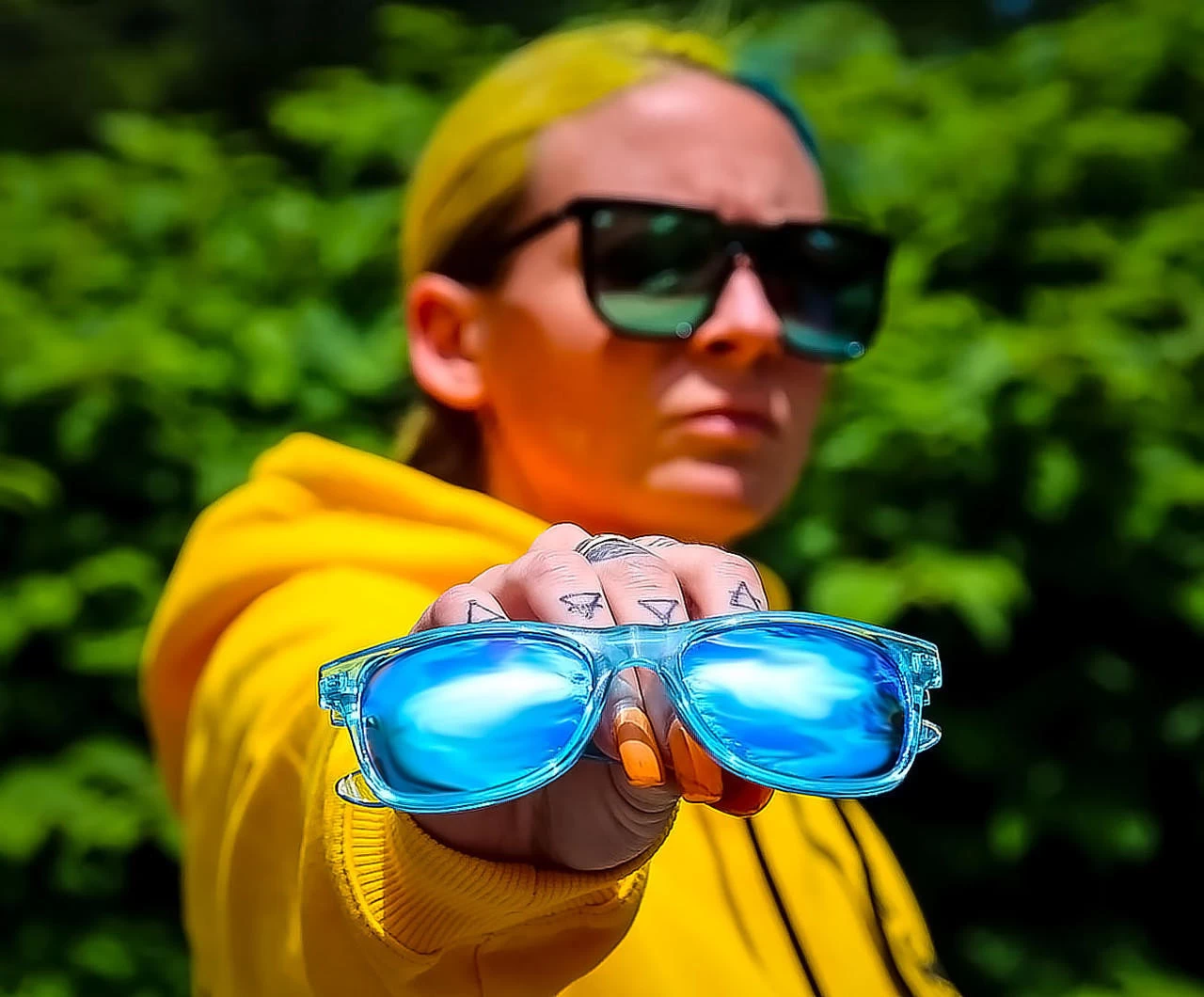 Flight Eyewear Elwood Classic Sunglasses - Crystal Blue Frames/ Blue Lenses 5 Flight Eyewear Elwood Classic Sunglasses - Crystal Blue Frames/ Blue Lenses - Image 3