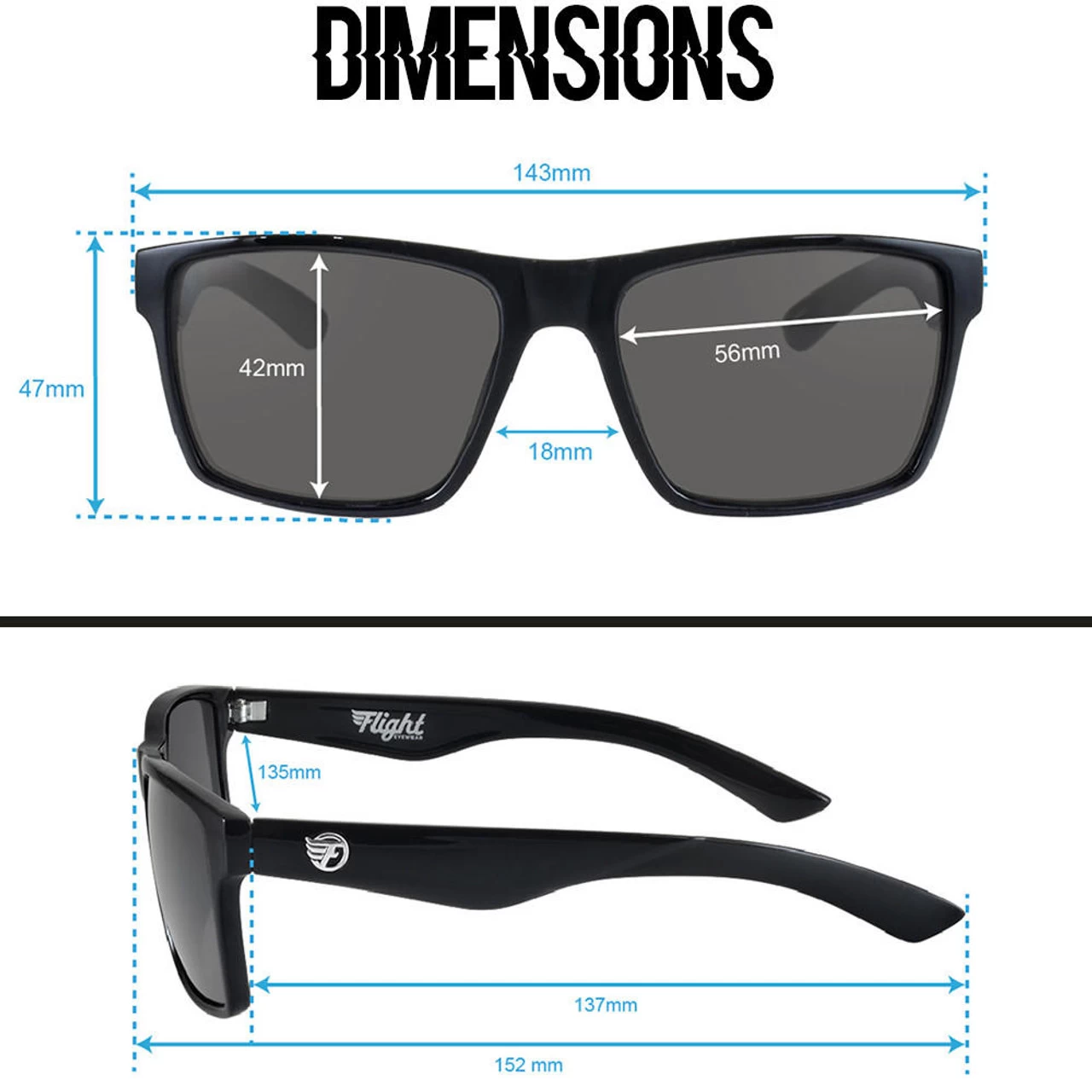 Flight Eyewear Rush Square Sunglasses - Black Frames/ Brown Lenses 6 Flight Eyewear Rush Square Sunglasses - Black Frames/ Brown Lenses - Image 4