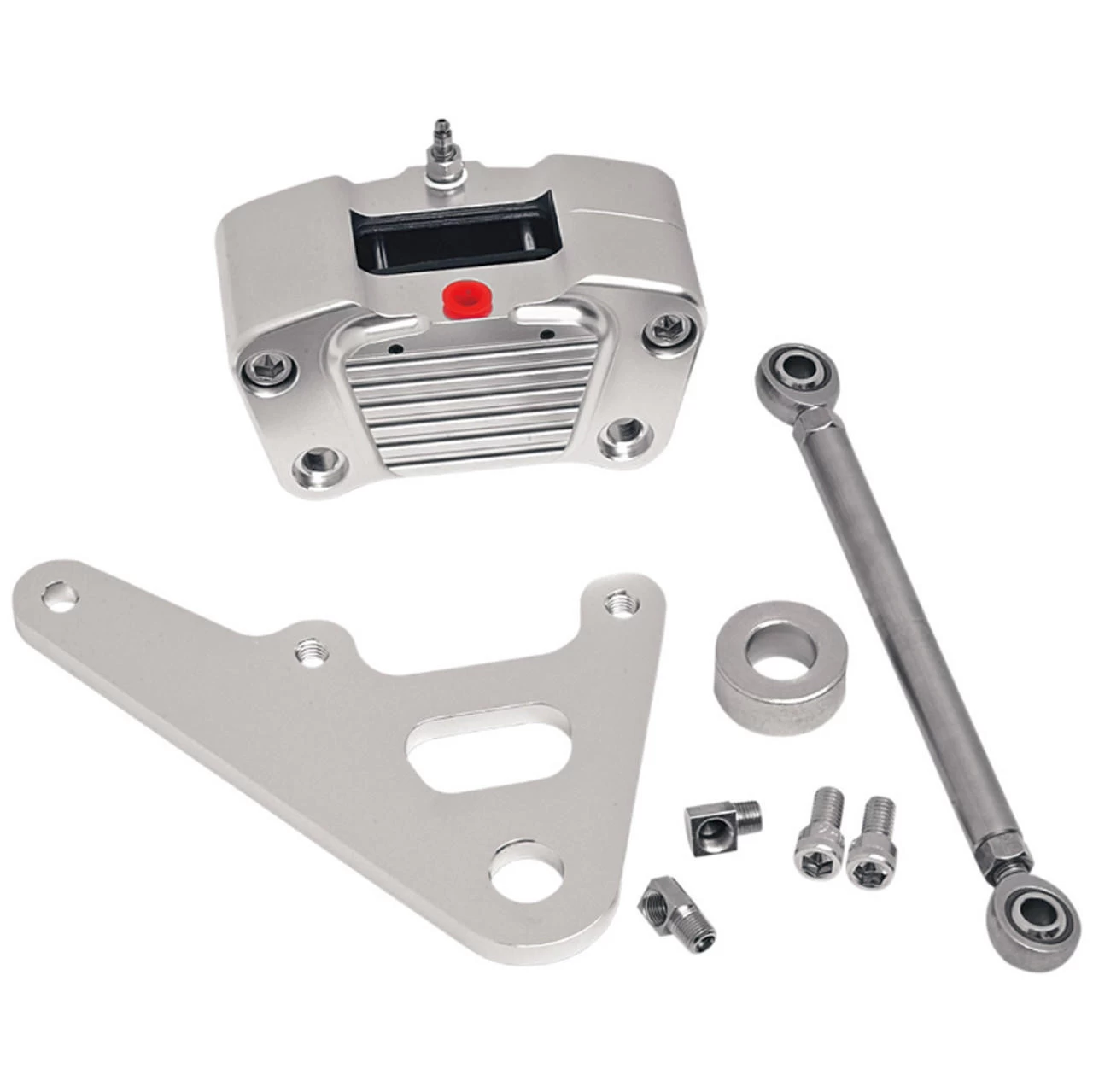 GMA - Classic Chrome 2-Piston Custom Rear A-Caliper Fits Big Twin Rigid Frames W/ 10" Rotor, Includes Linkage Rod 2 GMA - Classic Chrome 2-Piston Custom Rear A-Caliper Fits Big Twin Rigid Frames W/ 10" Rotor, Includes Linkage Rod