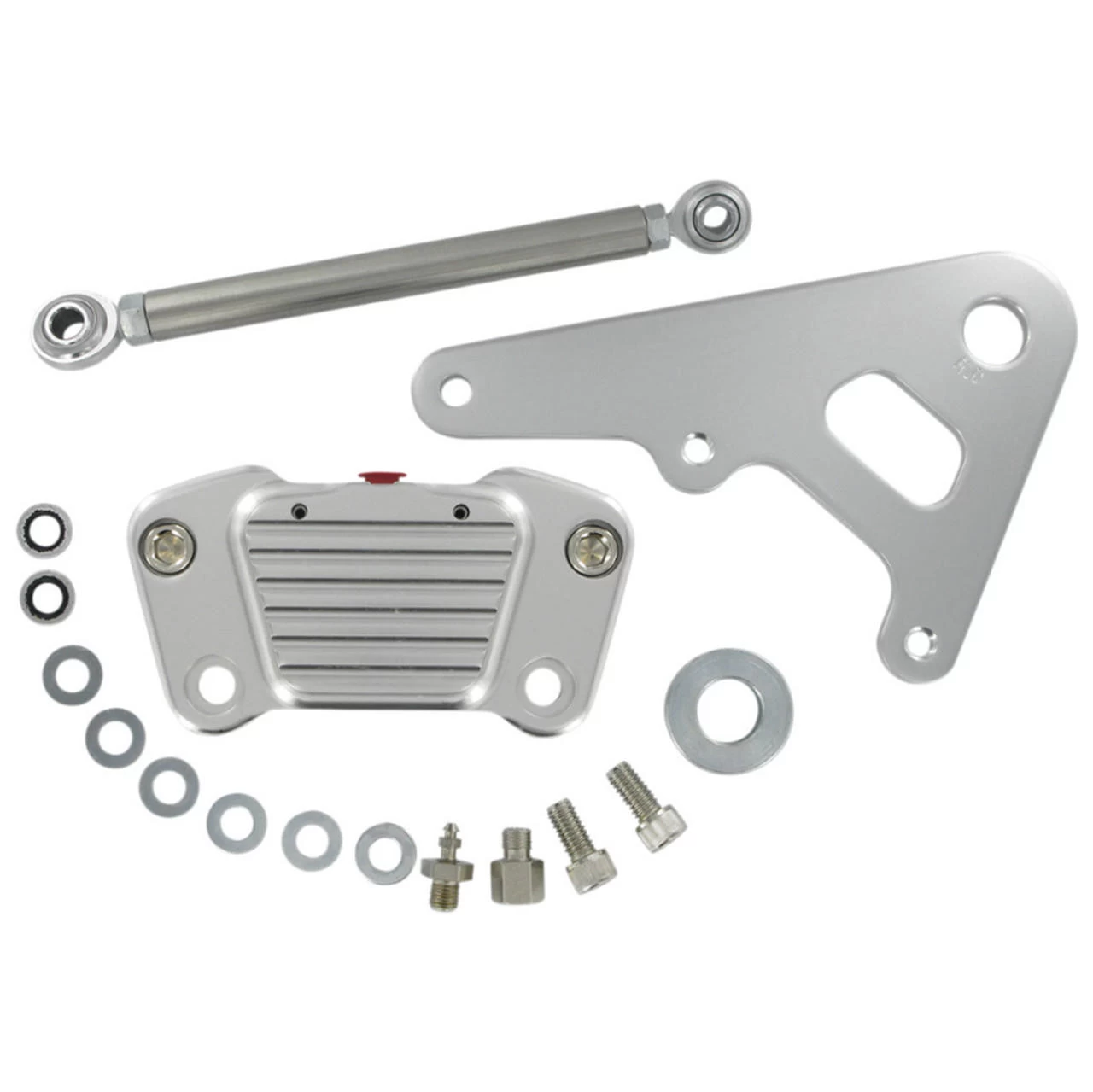 GMA - Classic Clear Anodized 2-Piston Custom Rear A-Caliper Fits Big Twin Rigid Frames W/ 10" Rotor, Includes Linkage Rod 3 GMA - Classic Clear Anodized 2-Piston Custom Rear A-Caliper Fits Big Twin Rigid Frames W/ 10" Rotor, Includes Linkage Rod