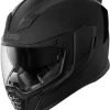 Icon - Airflite Full-Face Helmet - Rubatone Black -Bell Helmets Store icon airflite full face helmet rubatone black 38892.1695664630