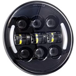 Lectric Lighting Co. - Black 5.75" Deluxe LED Headlight W/ Integrated SWITCHBACK Turn Signals