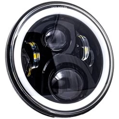Lectric Lighting Co. - Black 7" Premium Wide-Array LED Headlight W/ Full-HALO