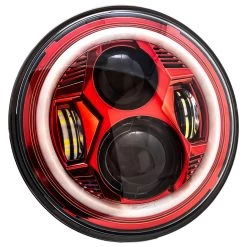 Lectric Lighting Co. - Red 7" Color Collection Wide-Array LED Headlight W/ Full-HALO